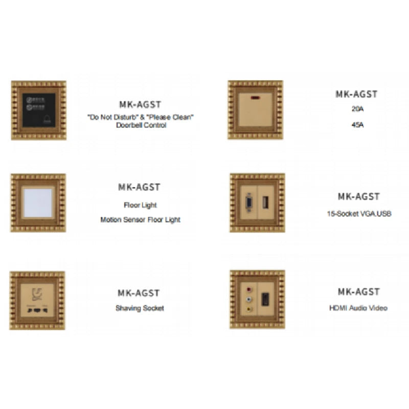 Elegant brass wall switch with geometric patterns for modern homes