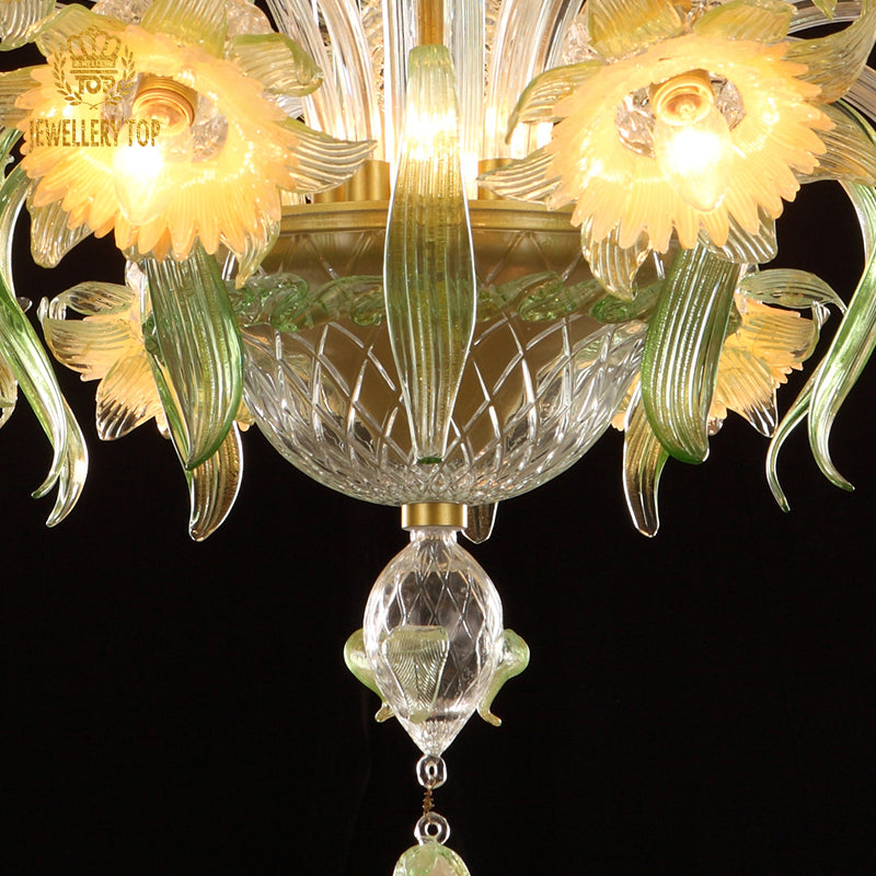 Murano Floral Glass Chandelier