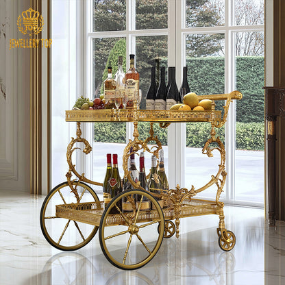 Baroque Porcelain Brass&Porcelain Trolley