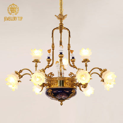 art decorative hand carving brass chandelier