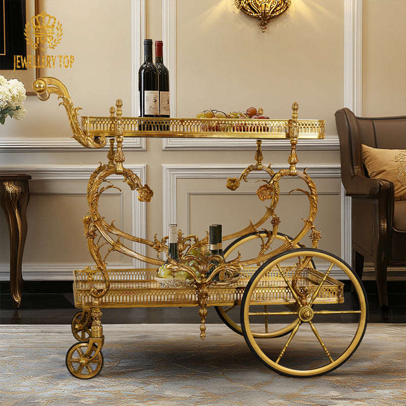 Baroque Porcelain Brass&Porcelain Trolley