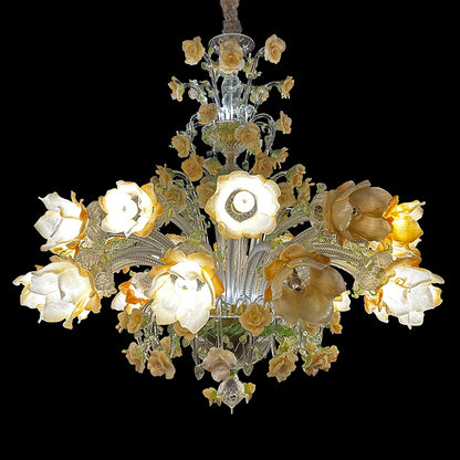 Murano Floral Glass Chandelier