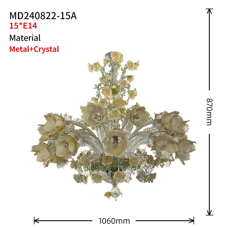 Murano Floral Glass Chandelier