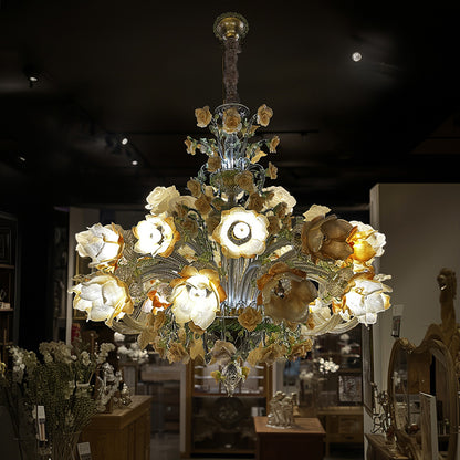 Murano Floral Glass Chandelier