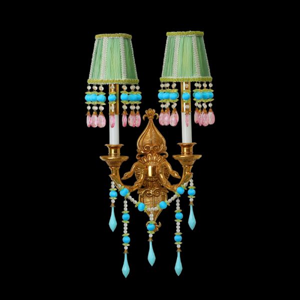 French Colors Decorative Brass Wall Lamp