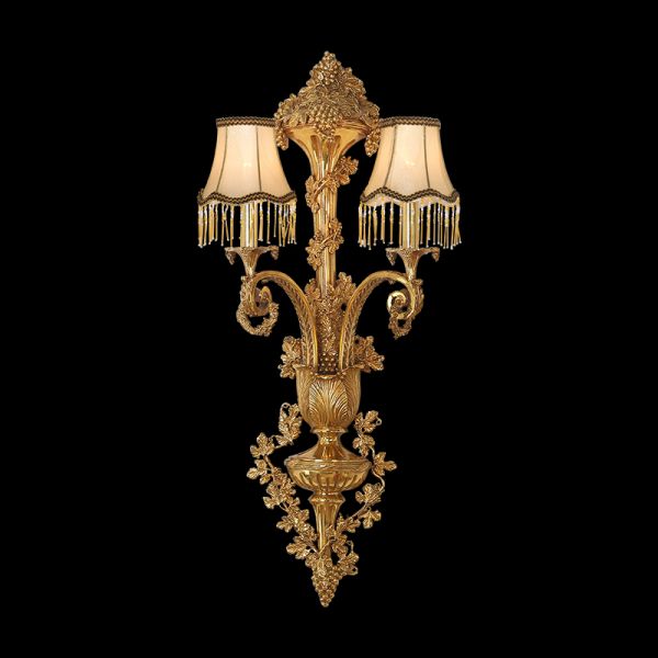 Rococo Arabesque Brass Wall Lamp