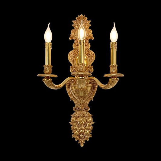 French Traditional Brass Wall Lamp