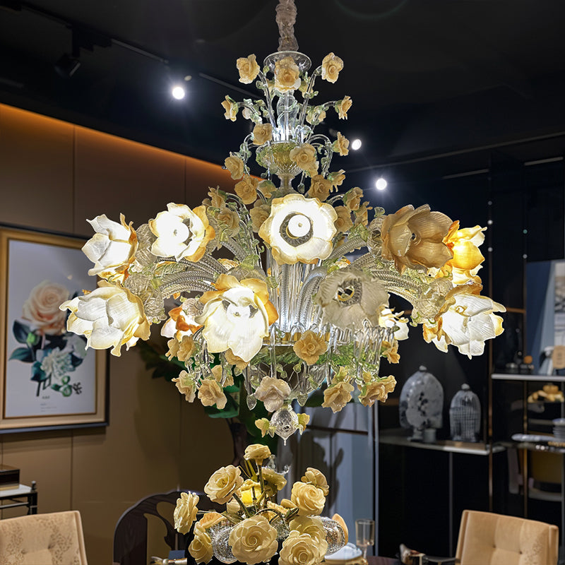 Murano Floral Glass Chandelier