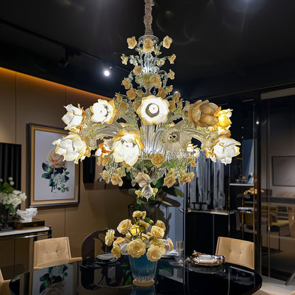 Murano Floral Glass Chandelier