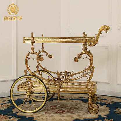 Baroque Porcelain Brass&Porcelain Trolley