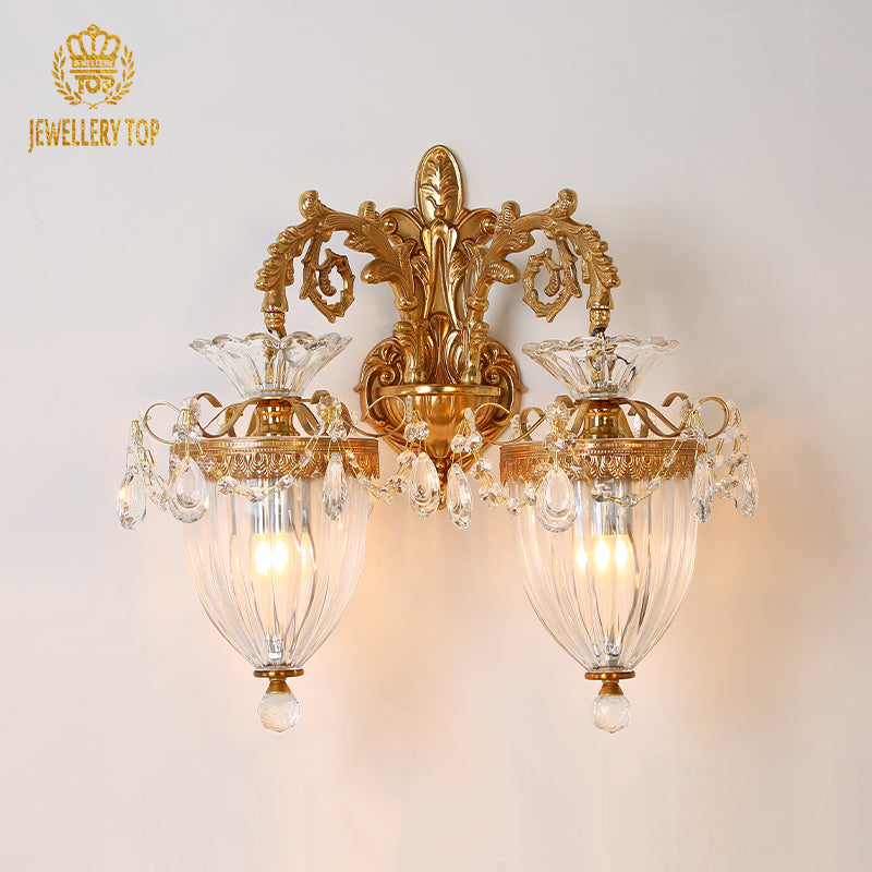 crystal decorative brass wall lamp