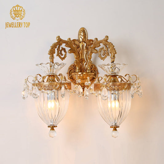 crystal decorative brass wall lamp