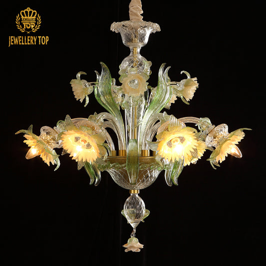 Murano Floral Glass Chandelier