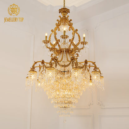 Large Rococo Crystal Chandelier 6.23'