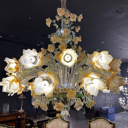 Murano Floral Glass Chandelier