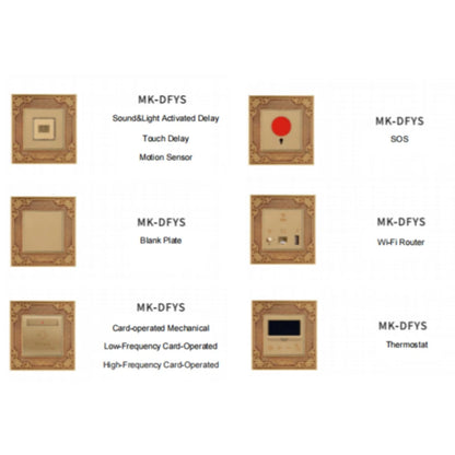 Brass wiring device with ornate border and multi-function socket outlet