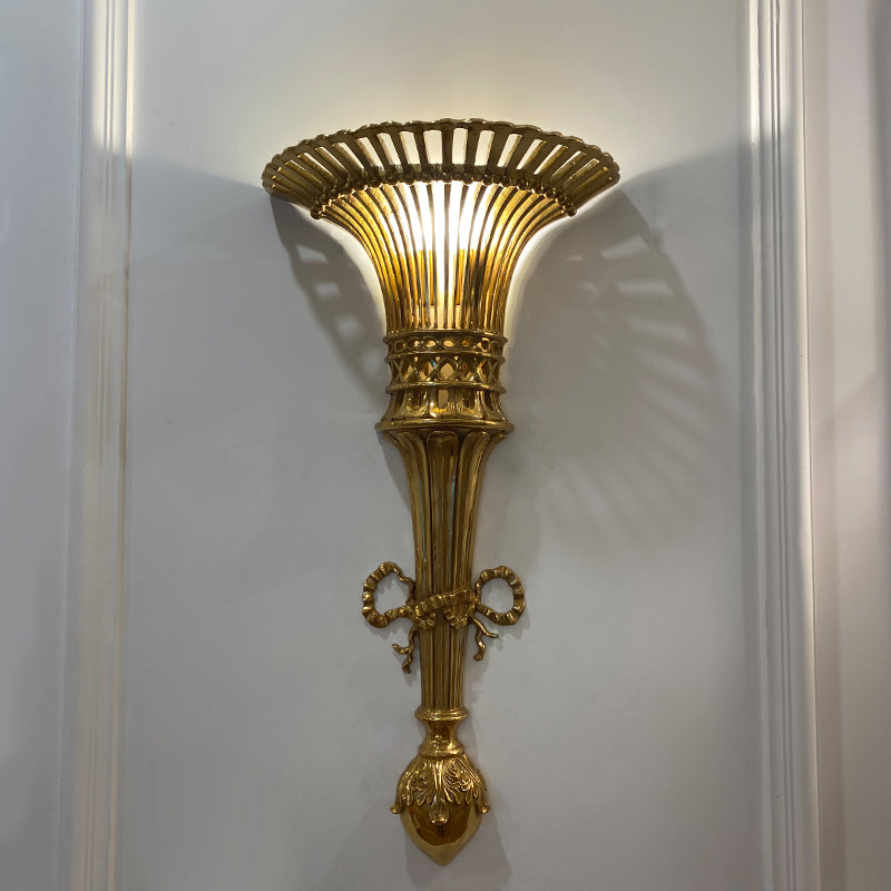 Prometheus Flame Brass Wall Lamp