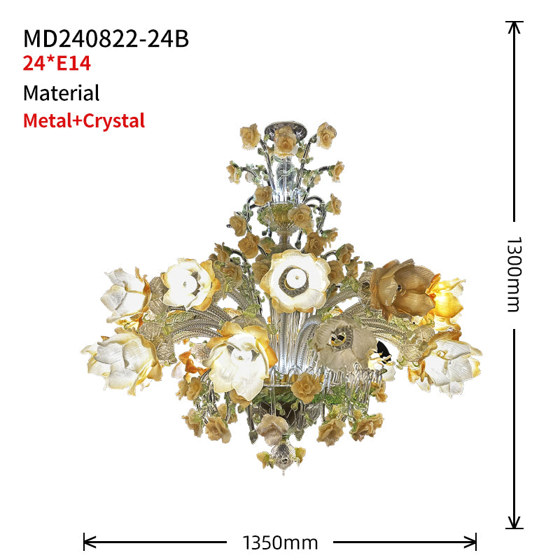 Murano Floral Glass Chandelier