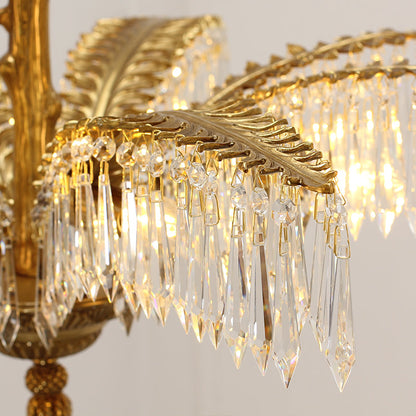 Palm Tree Brass Chandelier