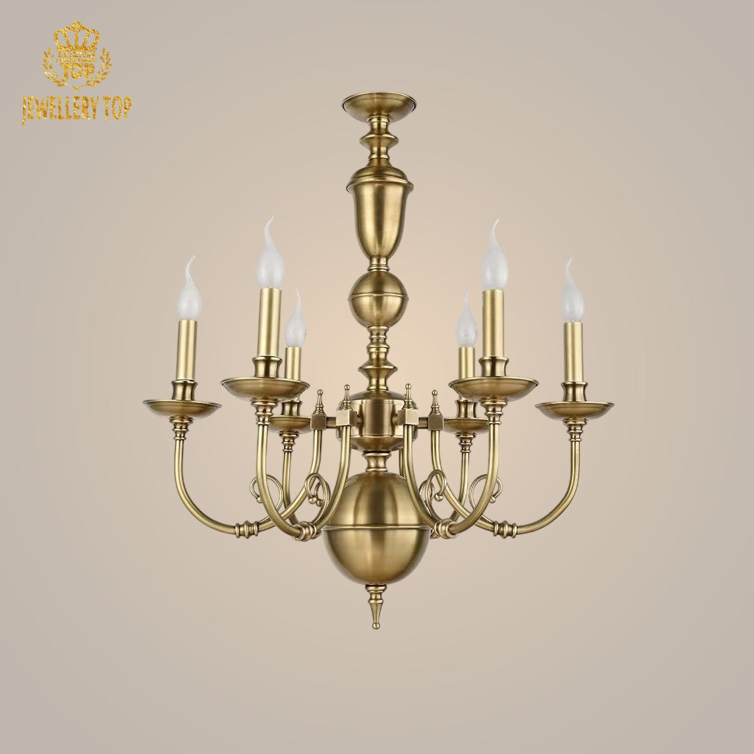 Regal Georgian Brass Chandelier 18L/6L