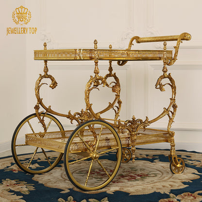 Baroque Porcelain Brass&Porcelain Trolley