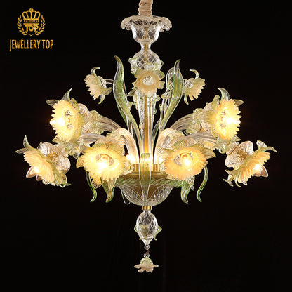 Murano Floral Glass Chandelier