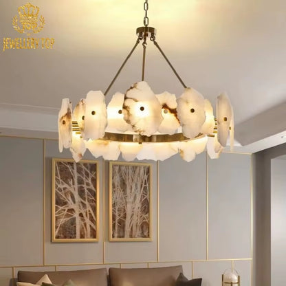 Vesper’s Luminance Alabaster Chandelier 16in/24in/32in