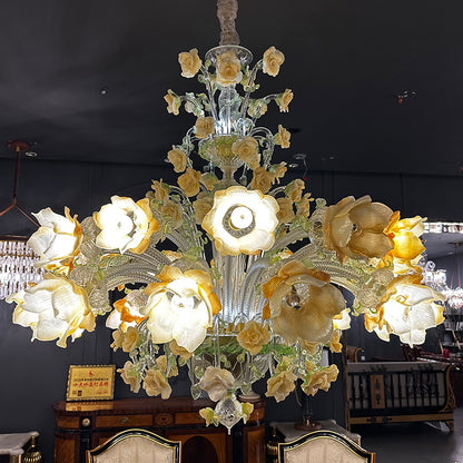 Murano Floral Glass Chandelier