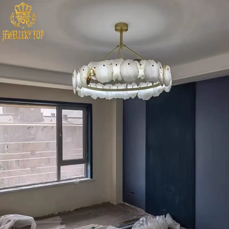 Marbella Bloom Alabaster Stone Chandelier