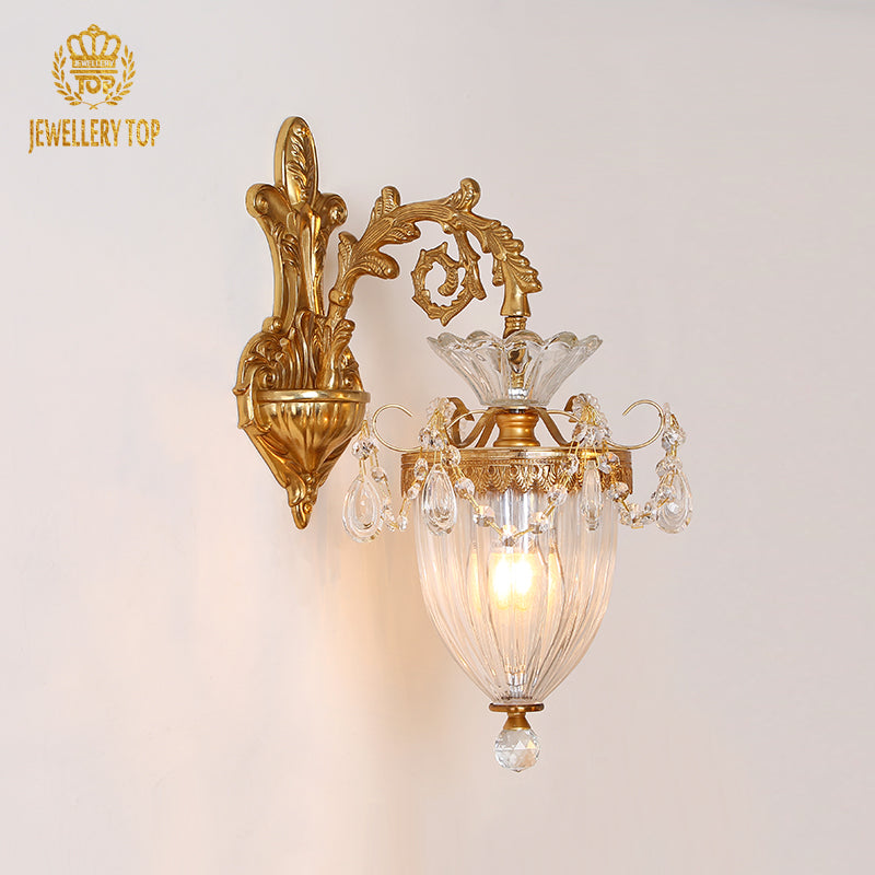 crystal decorative brass wall lamp