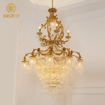 Large Rococo Crystal Chandelier 6.23'