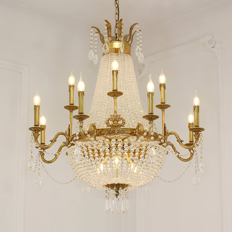 French Brass Empire Chandelier