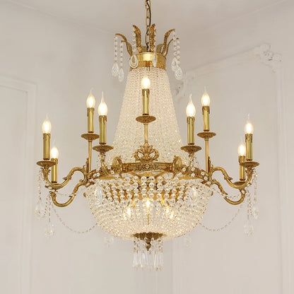 French Brass Empire Chandelier