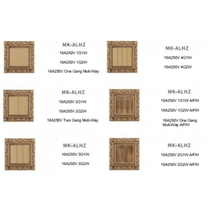 Capacitive touch brass wall switch with multi-gang control for modern homes