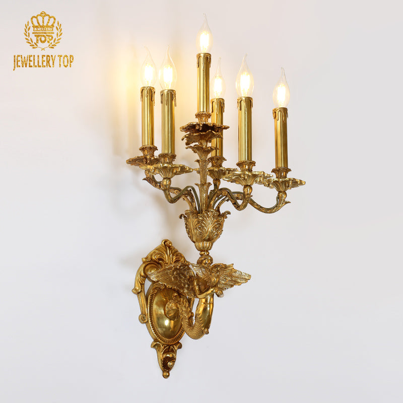 Siren Shape Gold Brass Wall Lamp