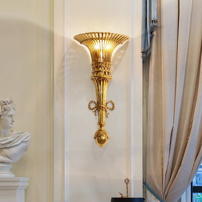 Prometheus Flame Brass Wall Lamp