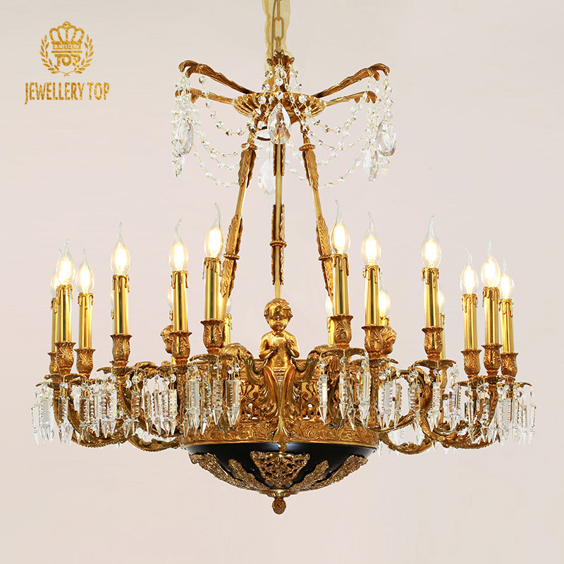 Brass Neoclassical Chandelier 2.95'/3.28'