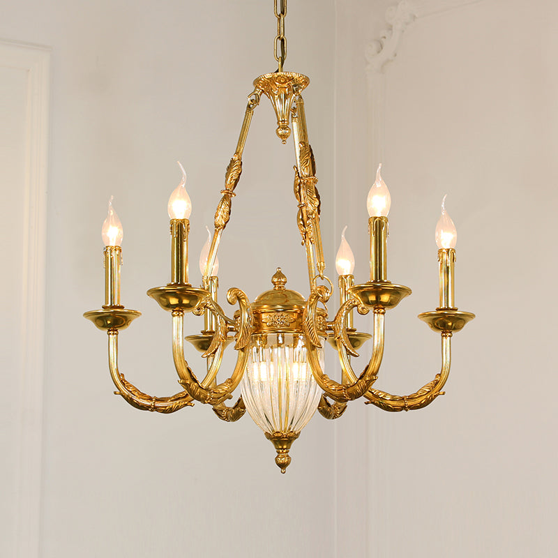 crystal base brass chandelier