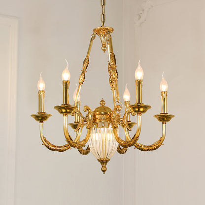 crystal base brass chandelier