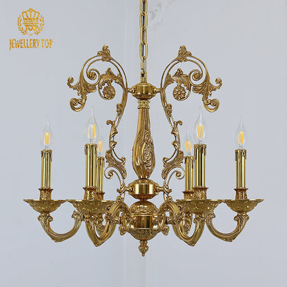 hand carving brass candle chandelier