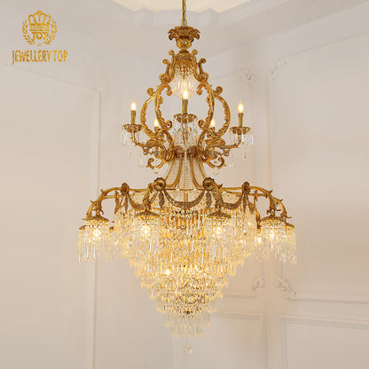 Large Rococo Crystal Chandelier 6.23'