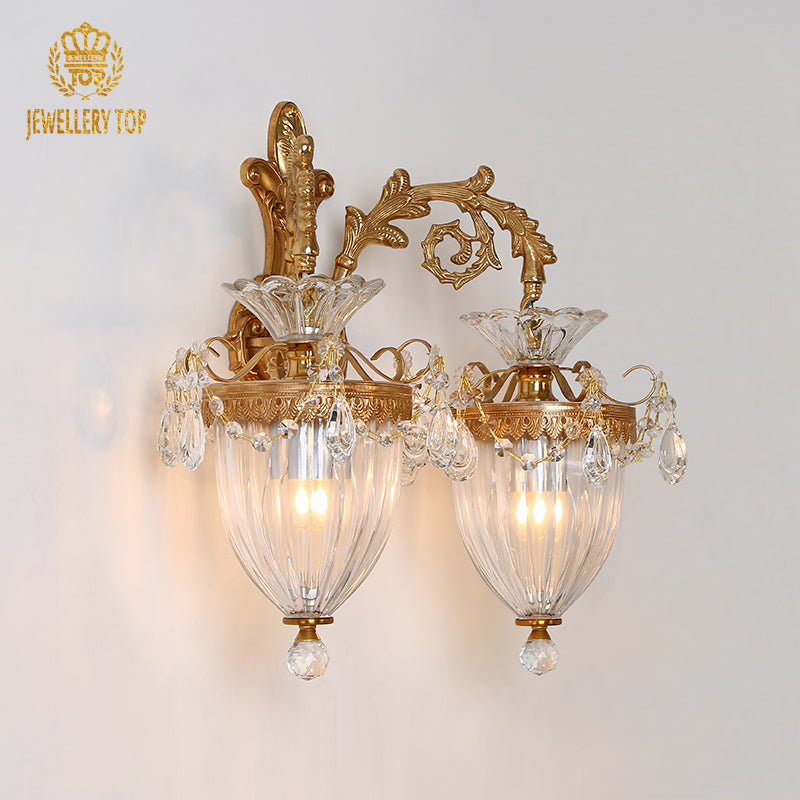 crystal decorative brass wall lamp