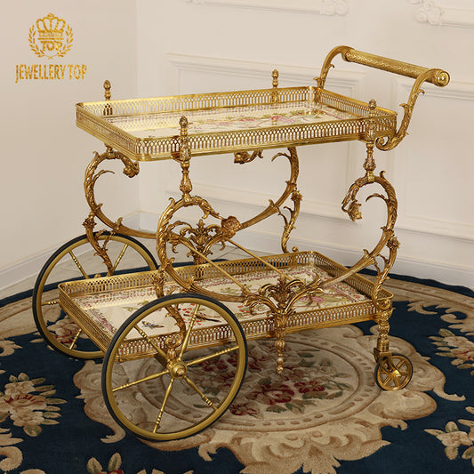 Baroque Porcelain Brass&Porcelain Trolley