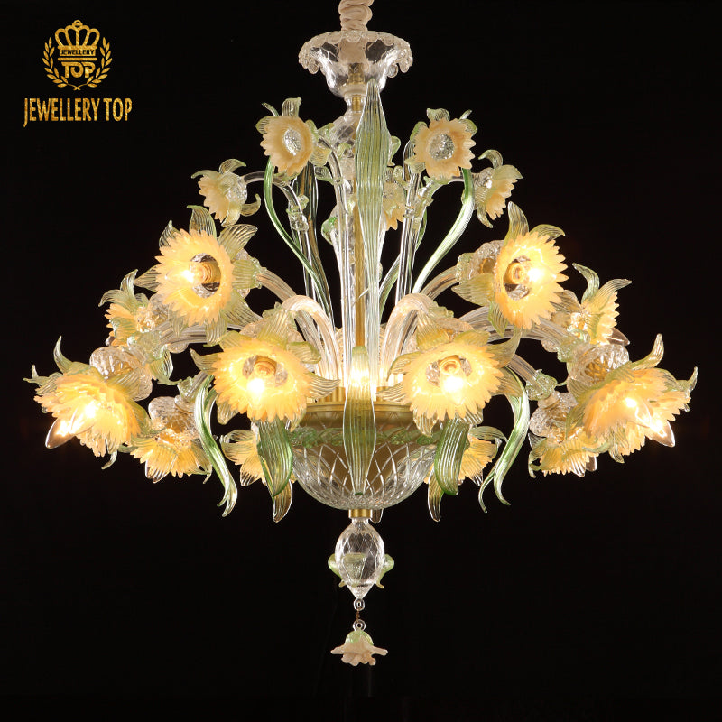 Murano Floral Glass Chandelier