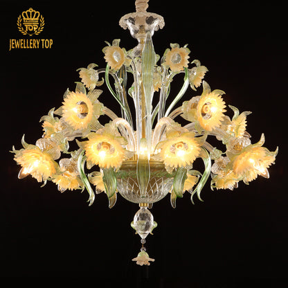 Murano Floral Glass Chandelier