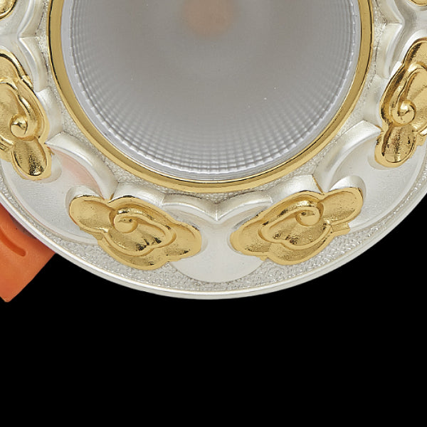 White&Gold Victorian Brass Downlight 110mm