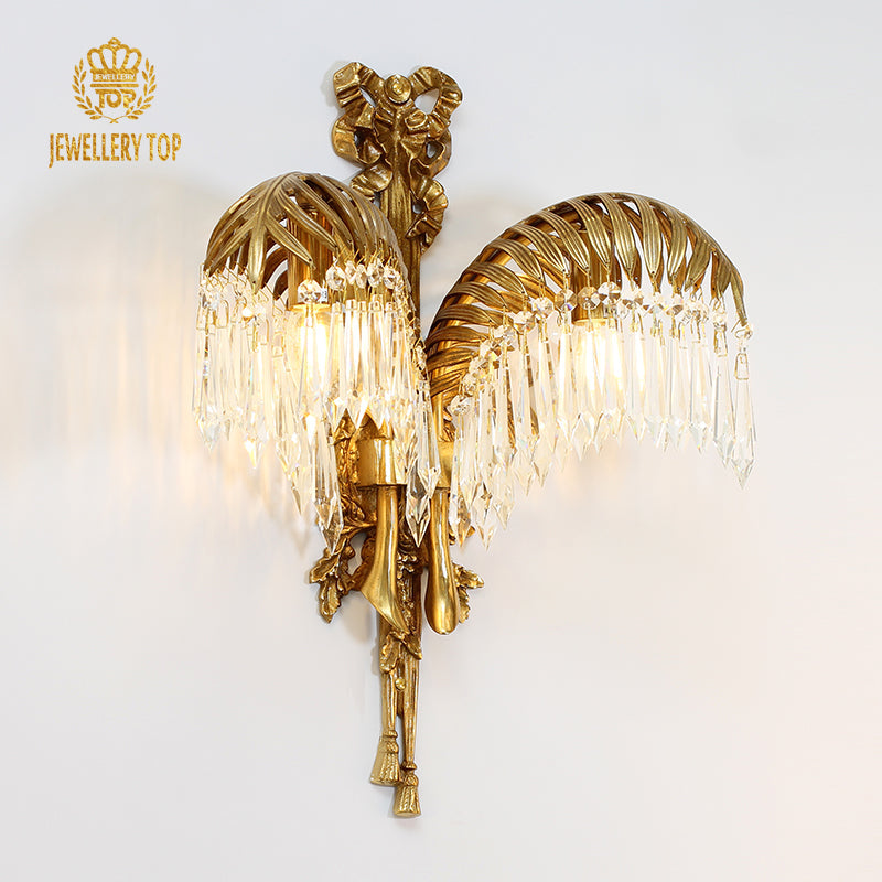 palm brass wall lamp