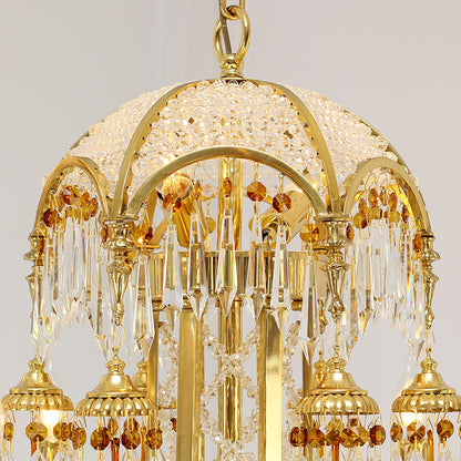 French Classical Art Brass Chandelier