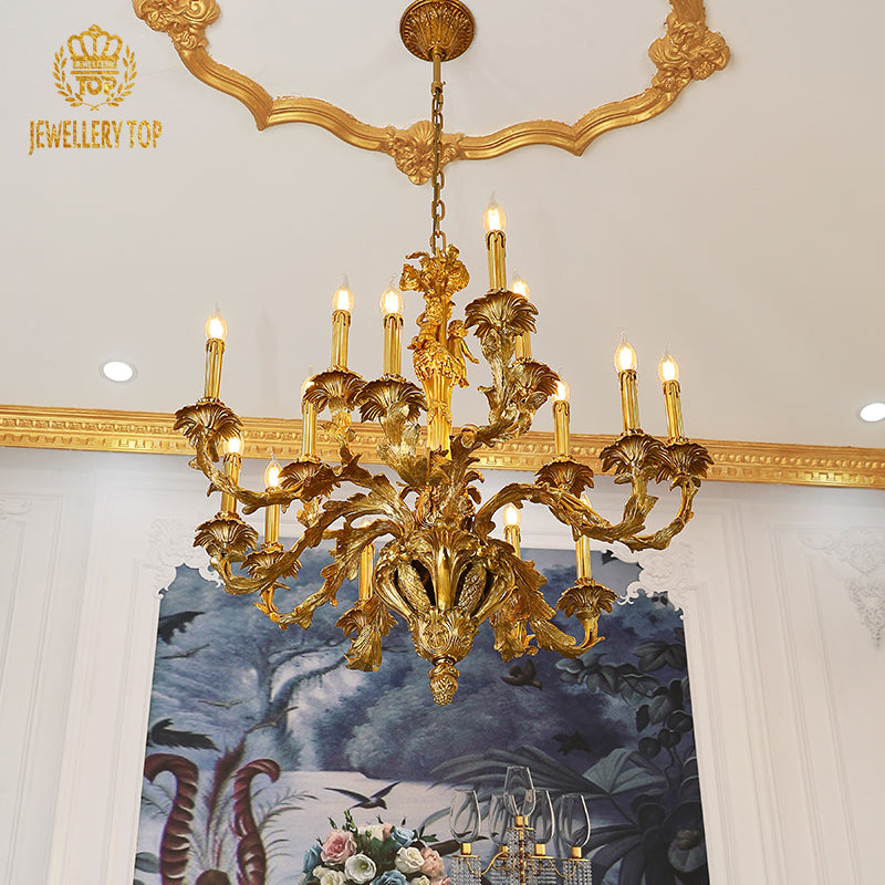 Classic French Brass Chandelier