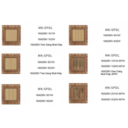 Capacitive touch brass wall switch with LED indicator for modern homes